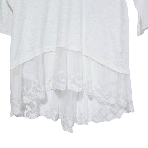 Umgee Tunic Top White Lace Neutral Wardrobe Staple Oversized Women's Size S - Picture 3 of 6